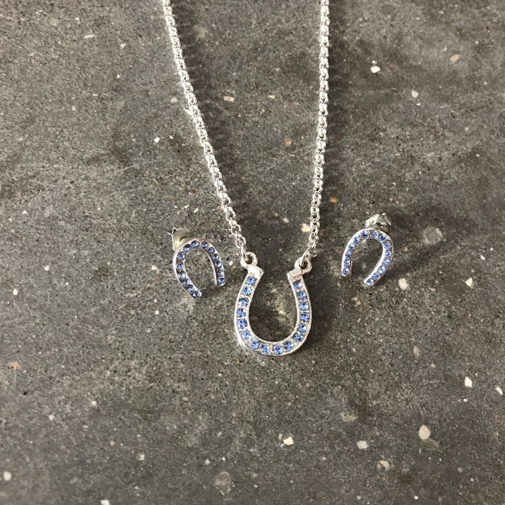Horseshoe Necklace and Earring Set
